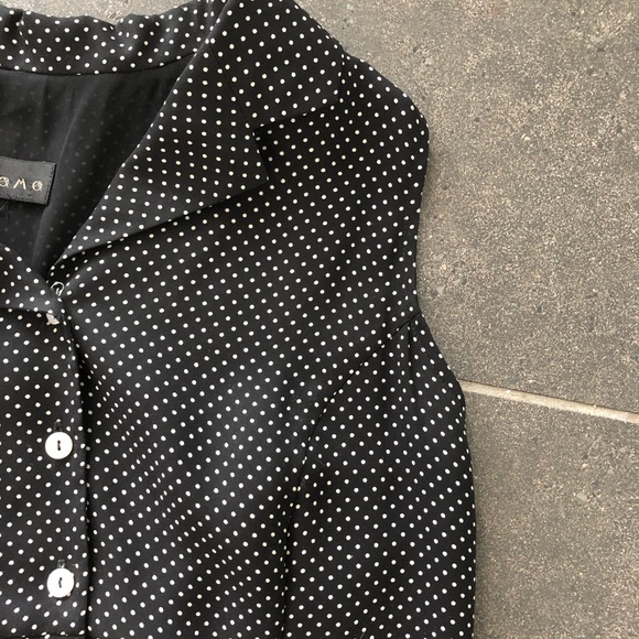 Long Black dress with white spots - Picture 5 of 5